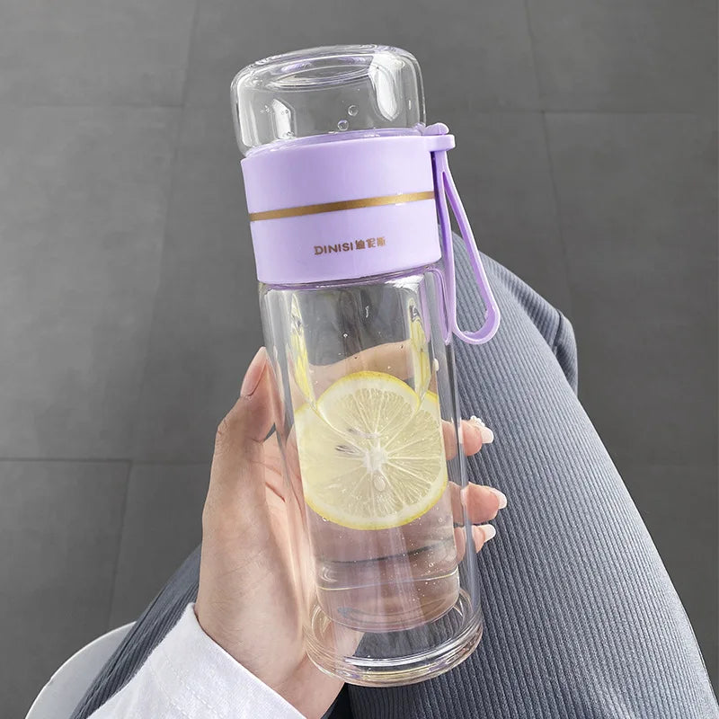 Tea Infuser Bottle Double-Wall Borosilicate Stainless Steel Infuser