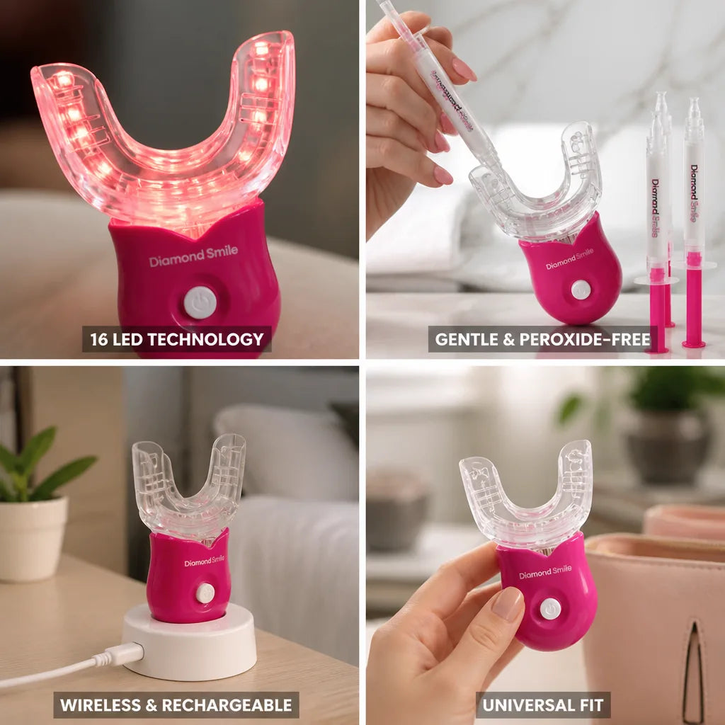Teeth Whitening Kit Wireless 16-LED Peroxide-Free Gel