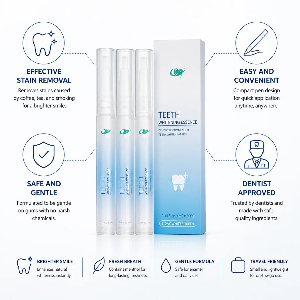 Teeth Whitening Pen Stain-Removing Gel Set of 3