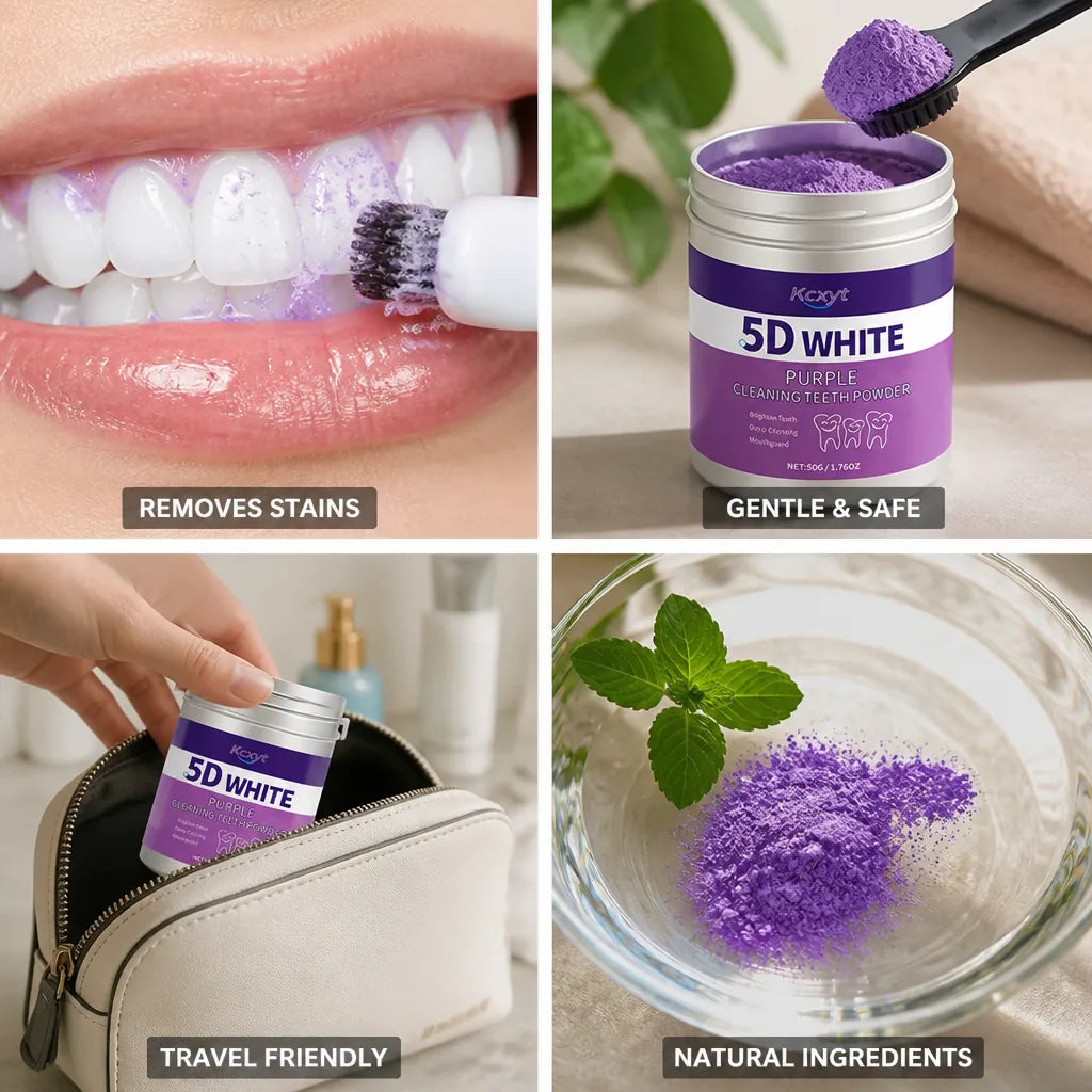 Teeth Whitening Powder Chemical-Free Sensitive Gums Travel Size