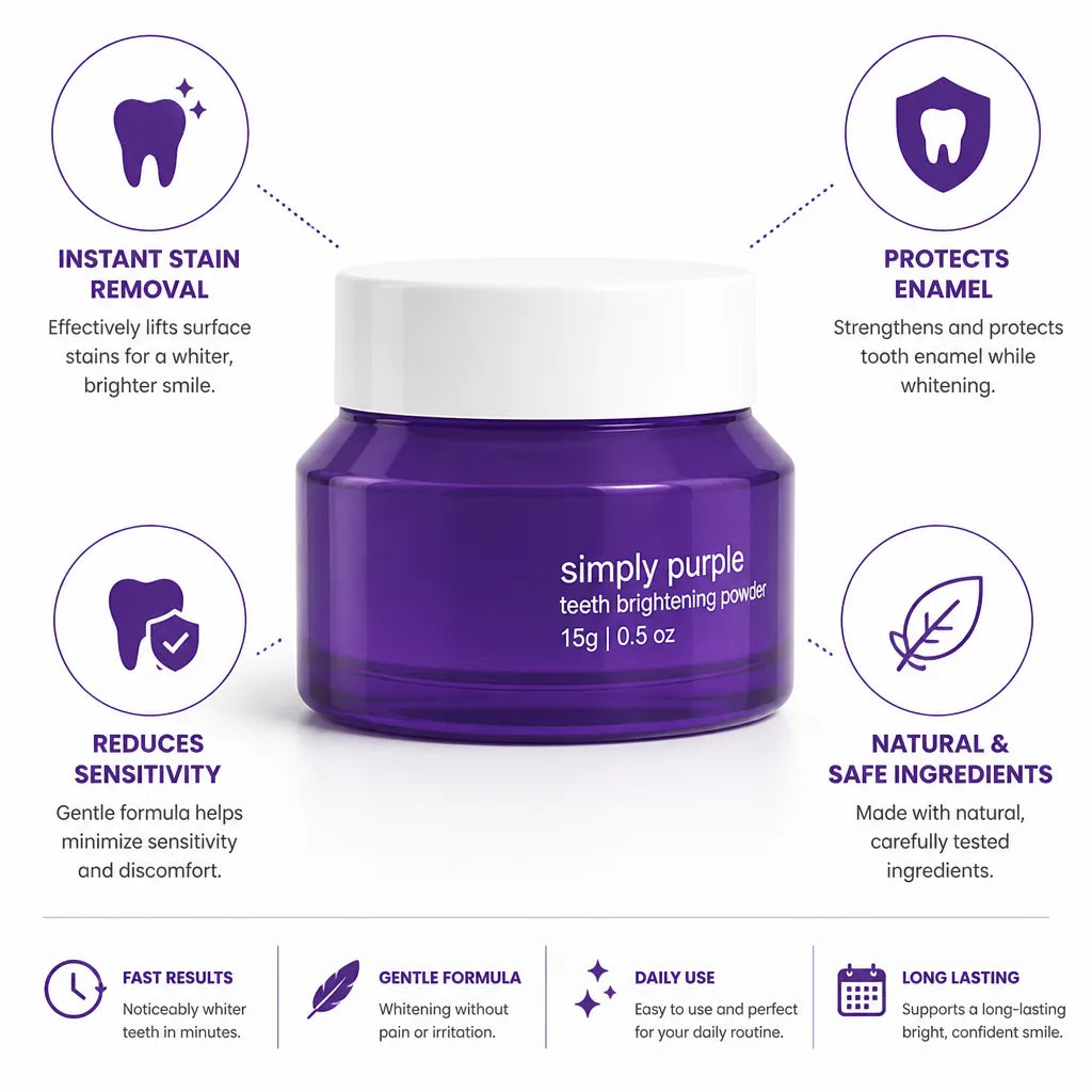 Teeth Whitening Powder Instant Stain Removal & Enamel-Protecting