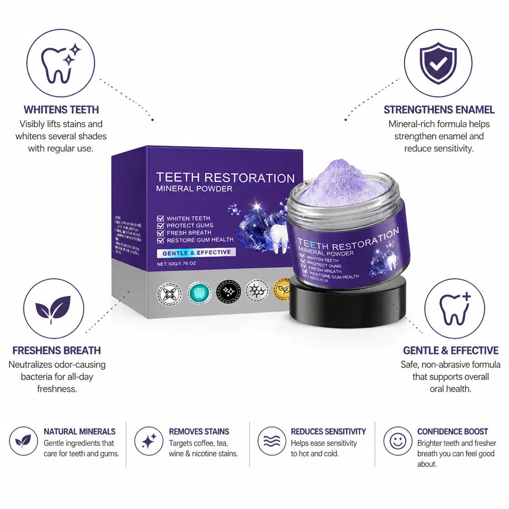 Teeth Whitening Powder Mineral Formula Enamel Support