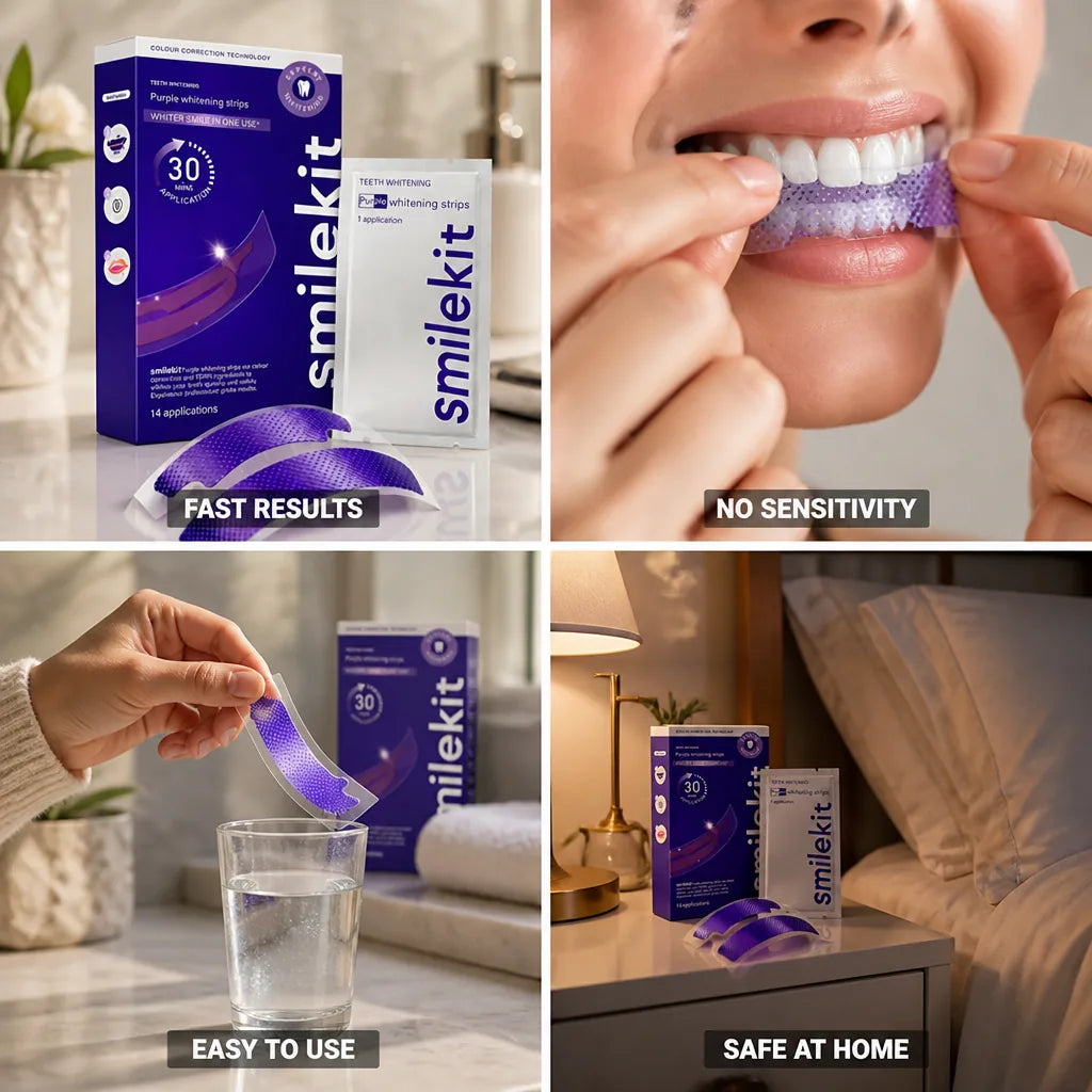 Teeth Whitening Strips No-Sensitivity & Enamel-Safe Fast Results