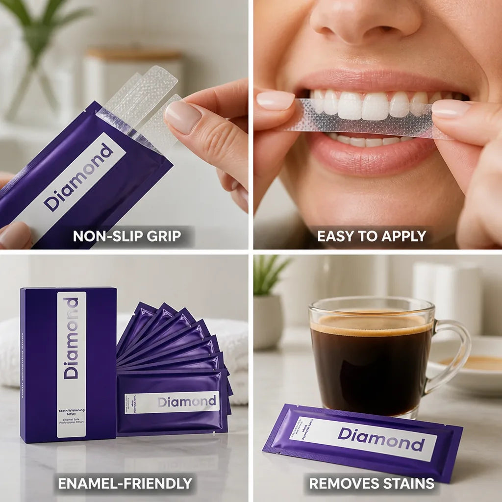 Teeth Whitening Strips Non-Slip Enamel-Friendly