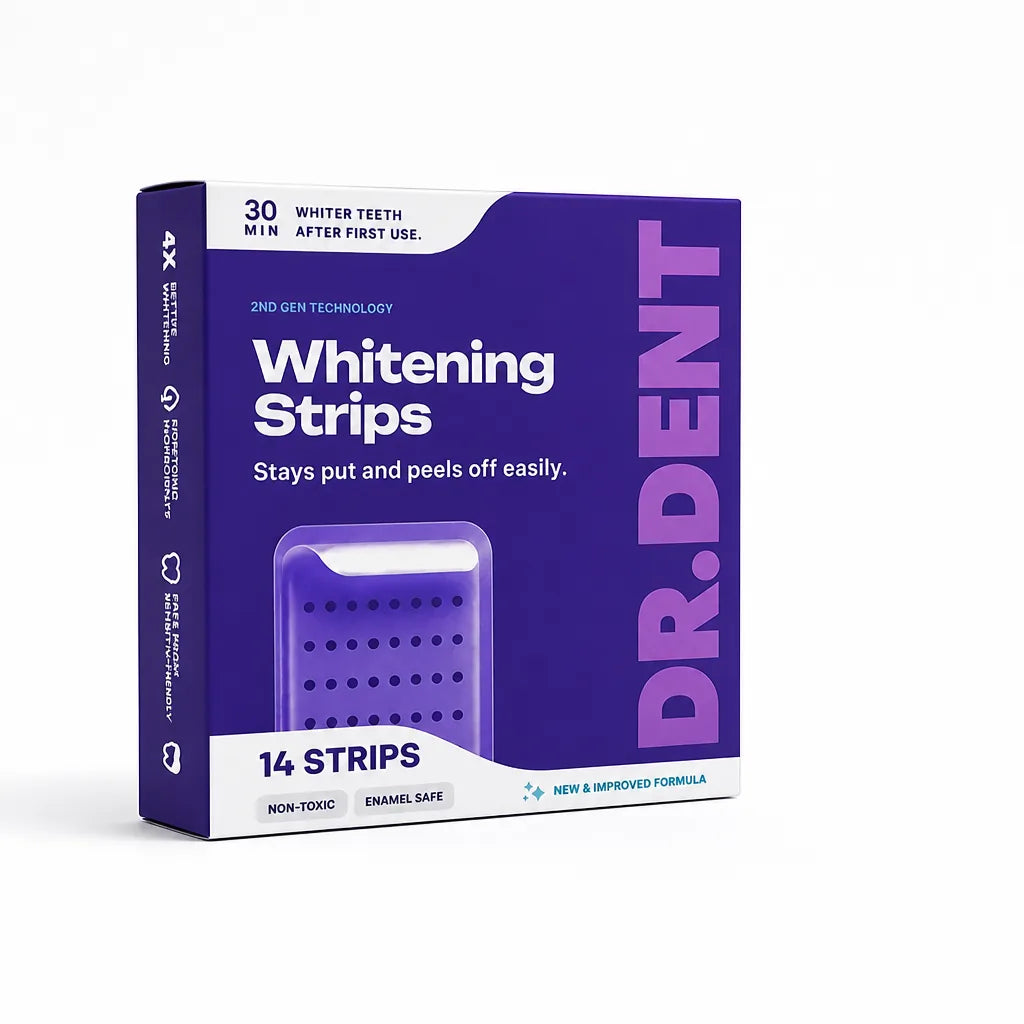 Teeth Whitening Strips Purple Tone Neutralizing Easy Apply