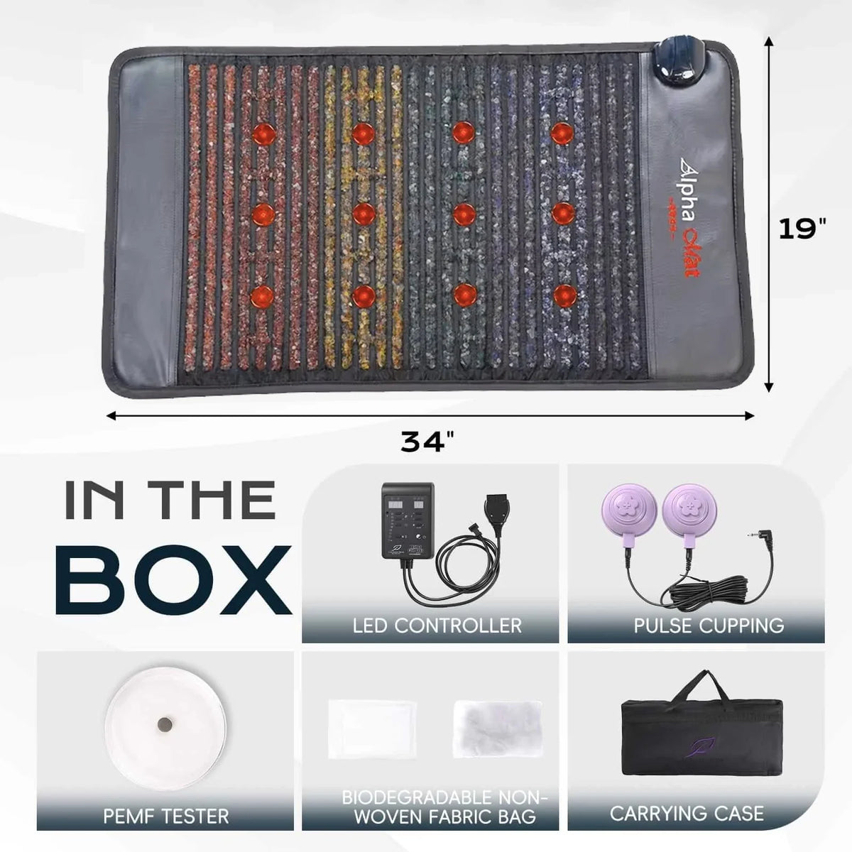 Therapy Mat PEMF Infrared & Red Light Gemstone Layer
