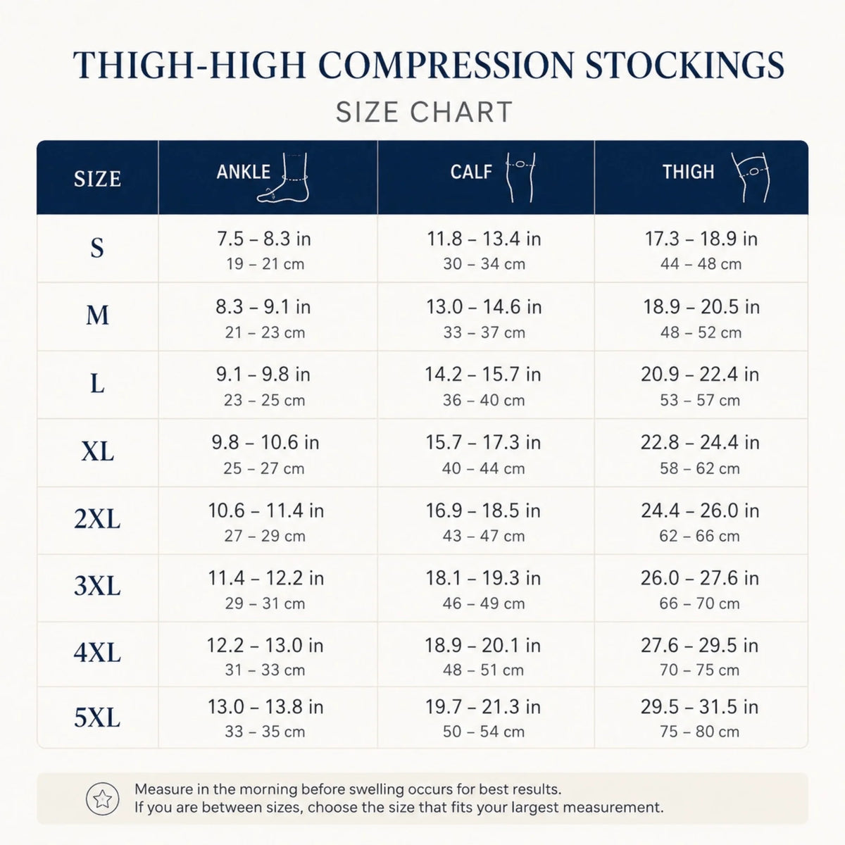 Thigh-High Compression Stockings 20-30 mmHg Open Toe