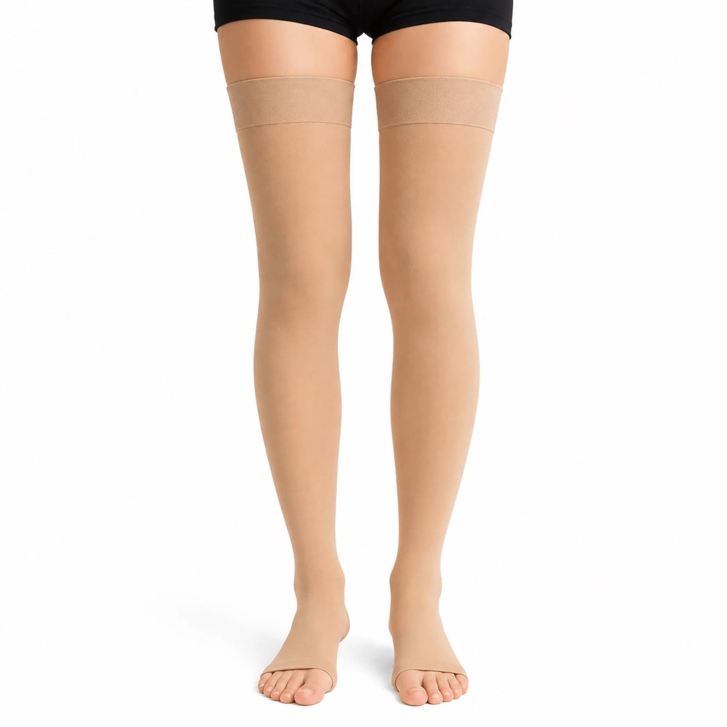 Thigh-High Compression Stockings 20-30 mmHg Open Toe