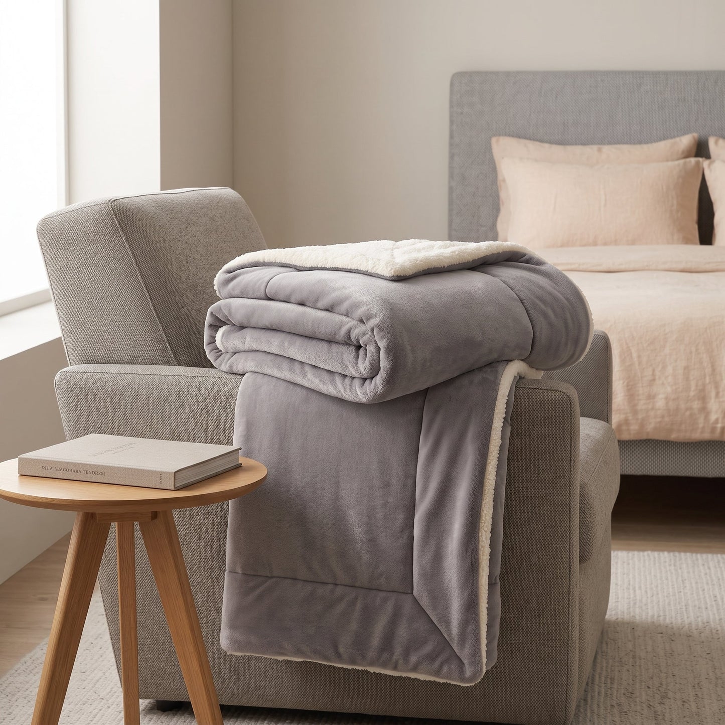 Throw Blanket Double-Sided Faux Lambswool Warm & Soft