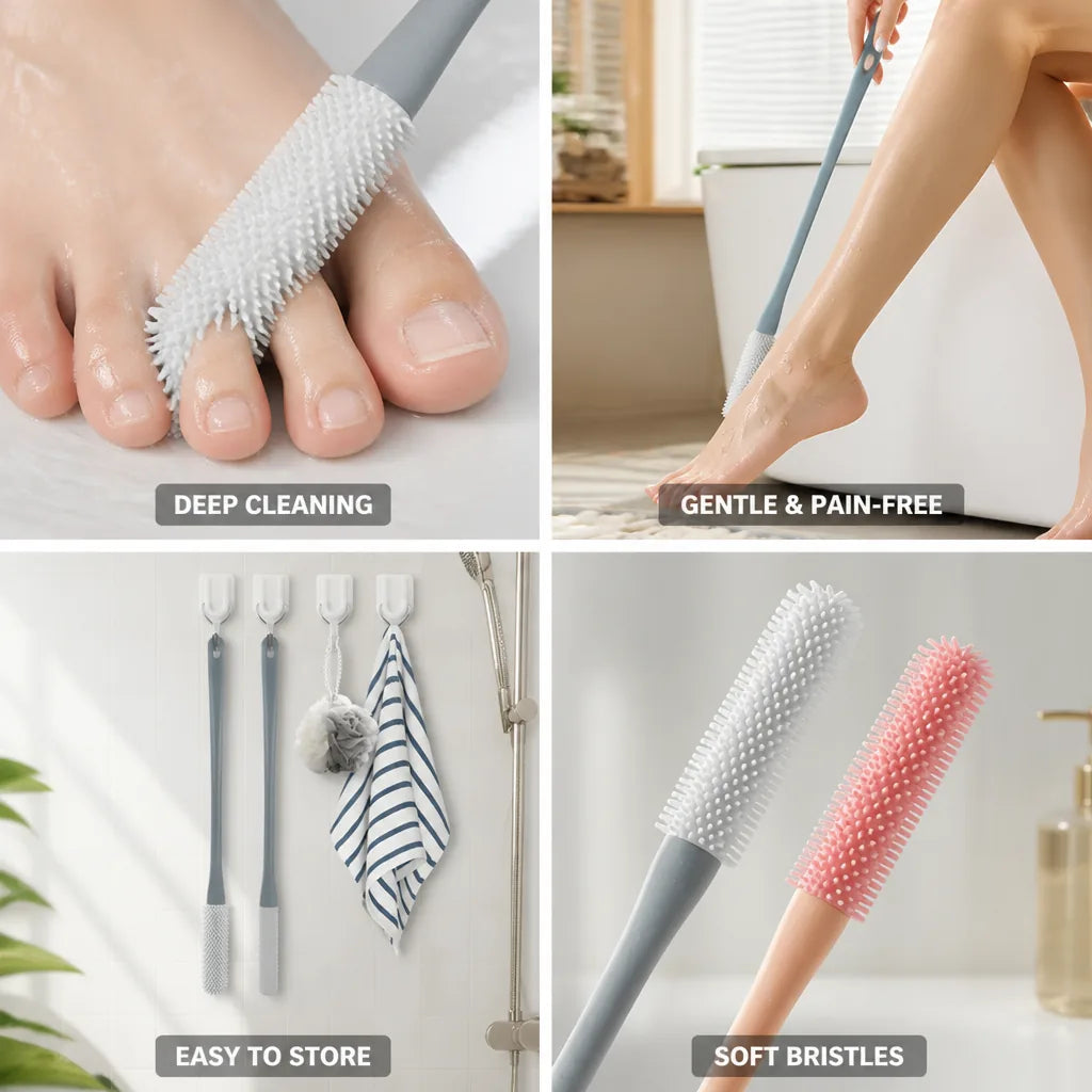 Toe Cleaning Brush Soft Bristles Exfoliating Set of 2