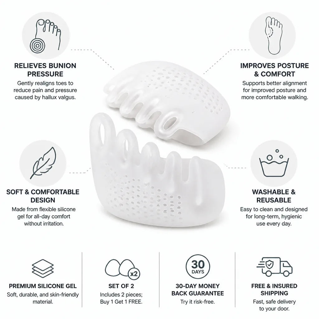 Toe Separator Insoles Silicone Gel Set of 2