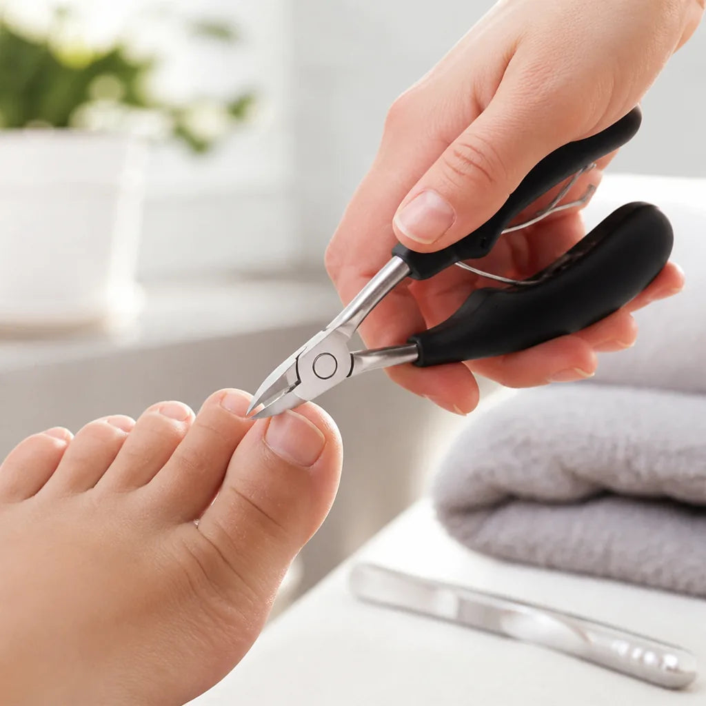 Toenail Scissors Curved Precision Blade Nail Lifter Stainless Steel