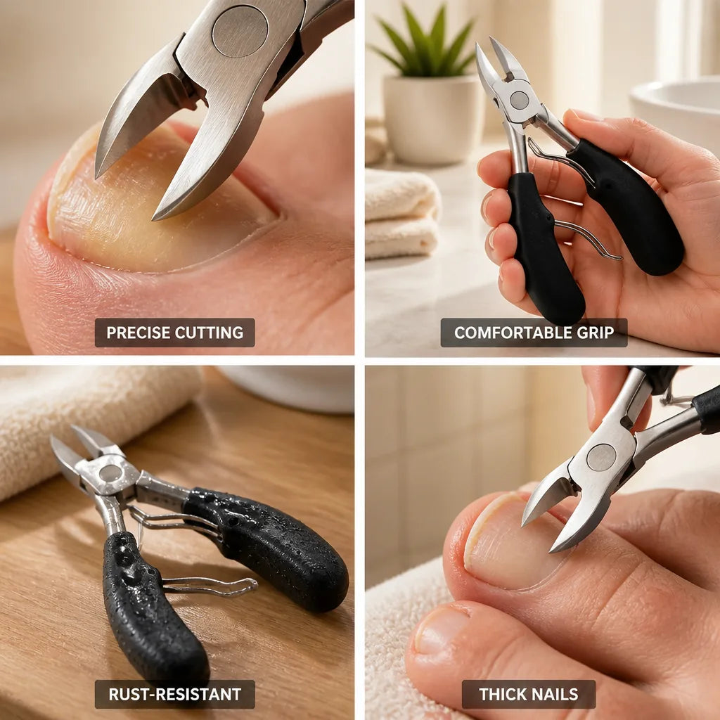Toenail Scissors Curved Precision Blade Nail Lifter Stainless Steel