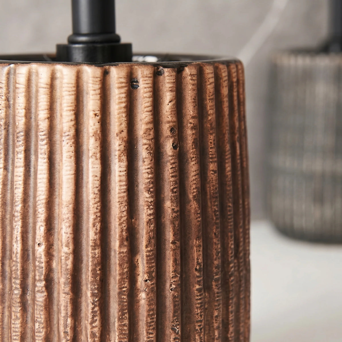 Toilet Brush Holder Set Ceramic Ribbed
