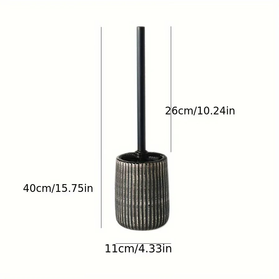 Toilet Brush Holder Set Ceramic Ribbed