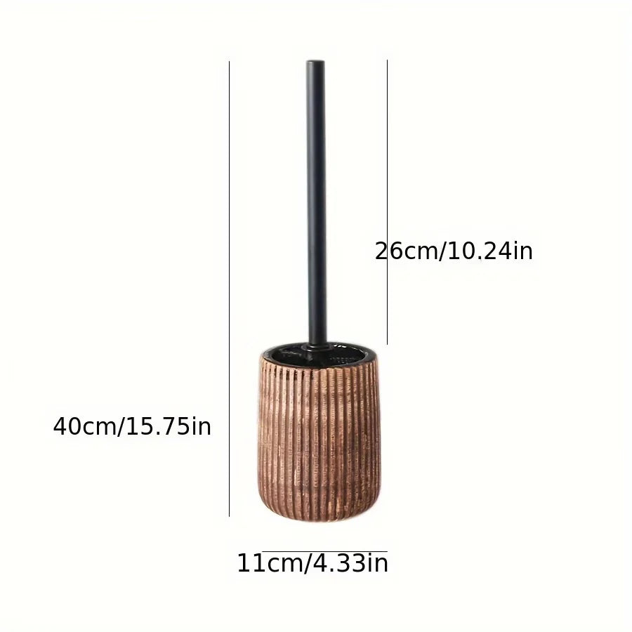 Toilet Brush Holder Set Ceramic Ribbed