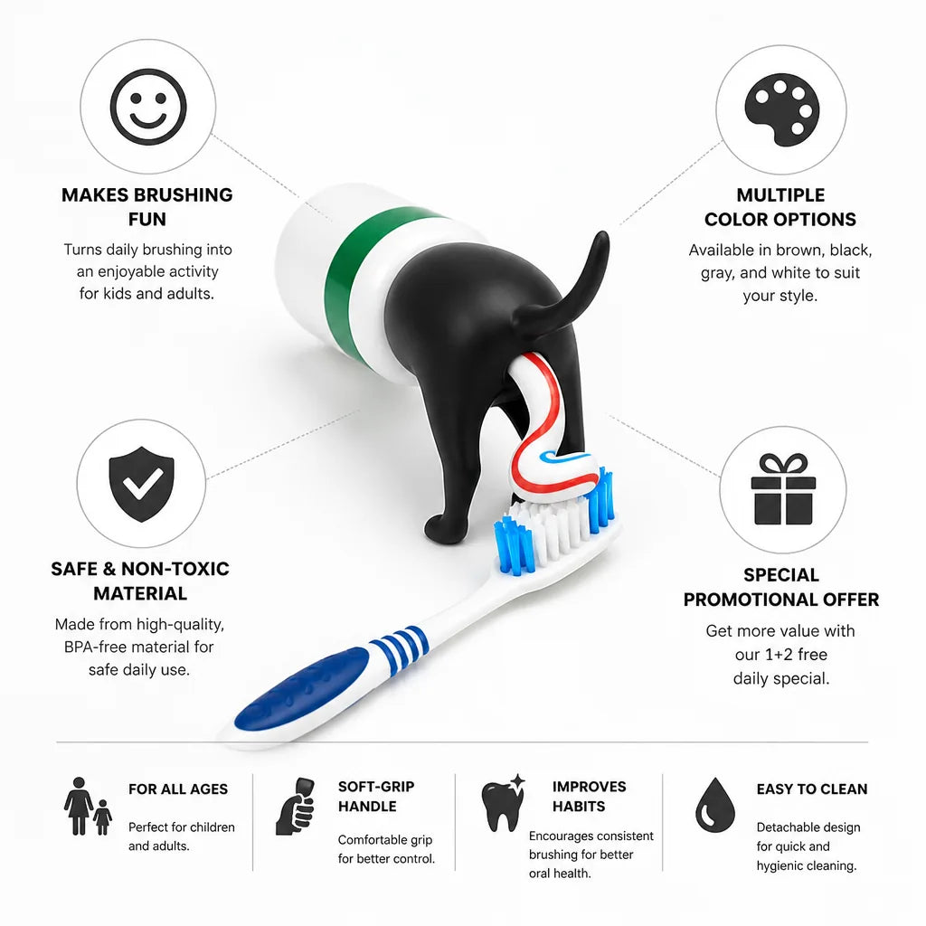 Toothbrush Fun Tail Design Soft-Grip Handle