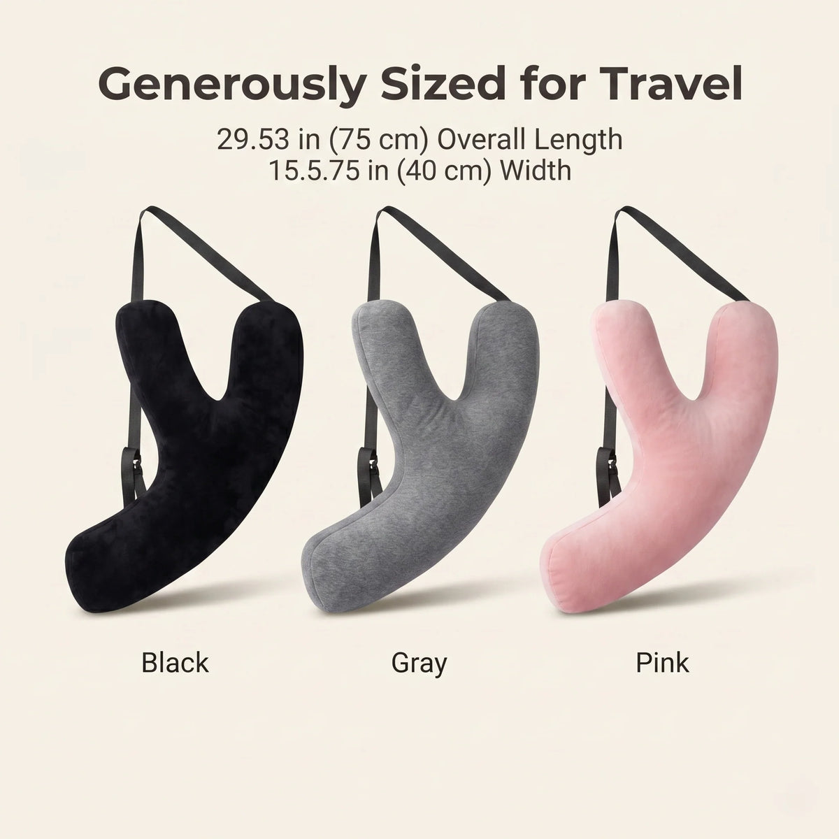 Travel Neck Pillow Adjustable Y-Shaped Ergonomic