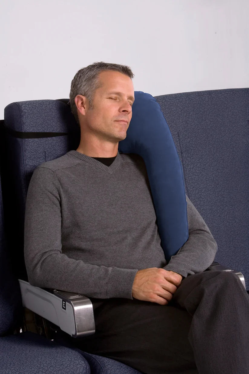 Travel Neck Pillow Ergonomic Inflatable Plush Cover