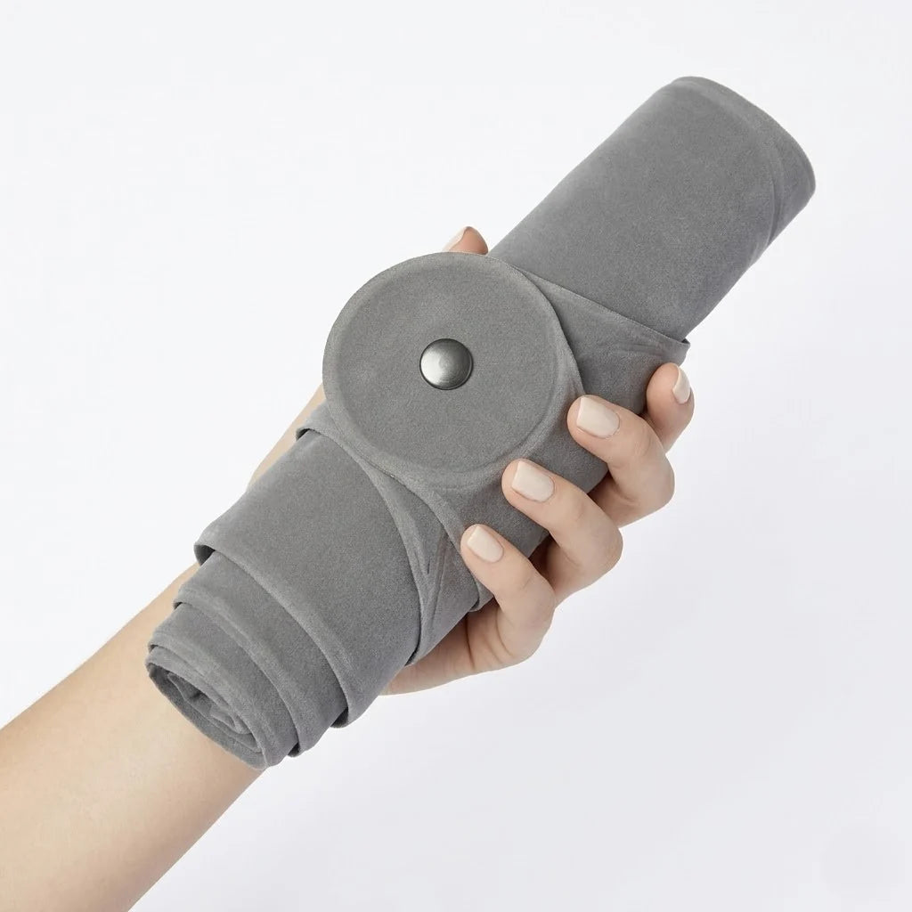 Travel Neck Pillow Ergonomic Inflatable Plush Cover