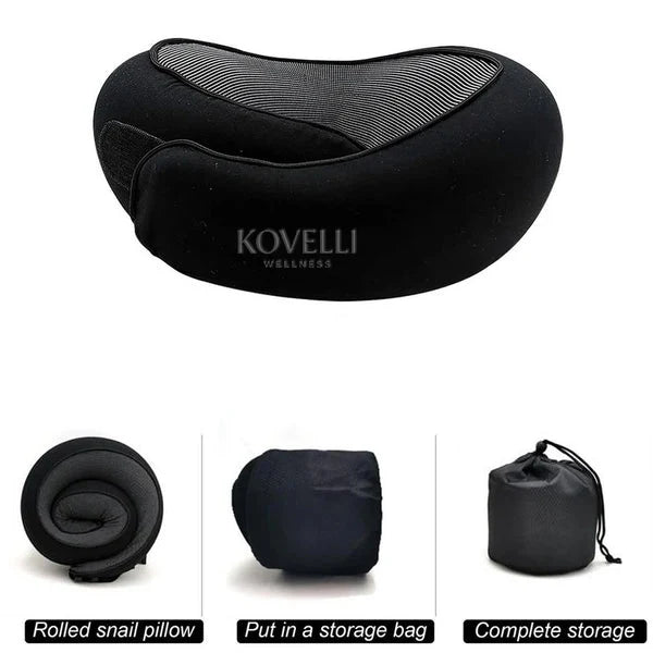Travel Neck Pillow Ergonomic Memory Foam & Washable Cover