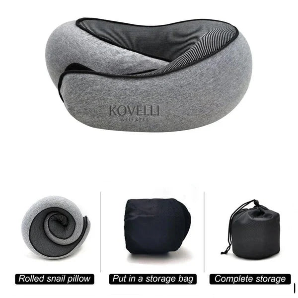 Travel Neck Pillow Ergonomic Memory Foam & Washable Cover