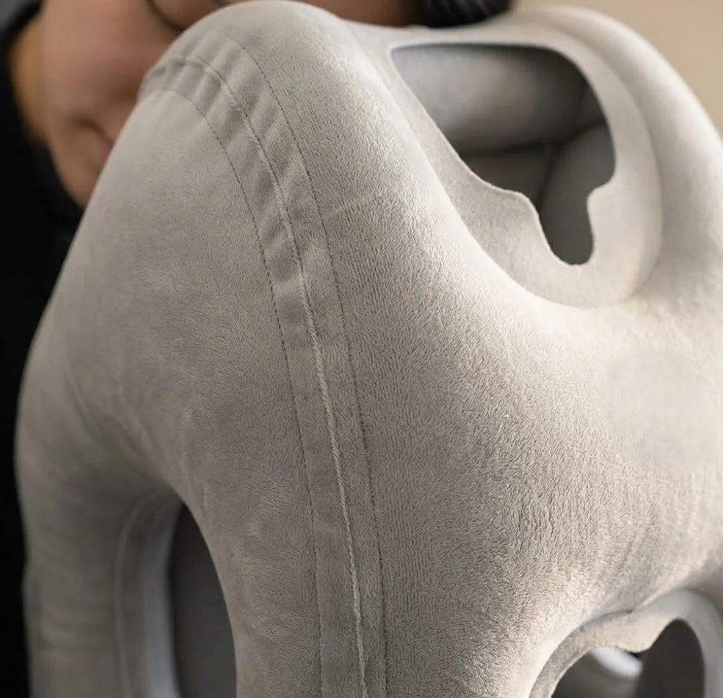 Travel Neck Pillow Inflatable Ergonomic Support Packable Pouch