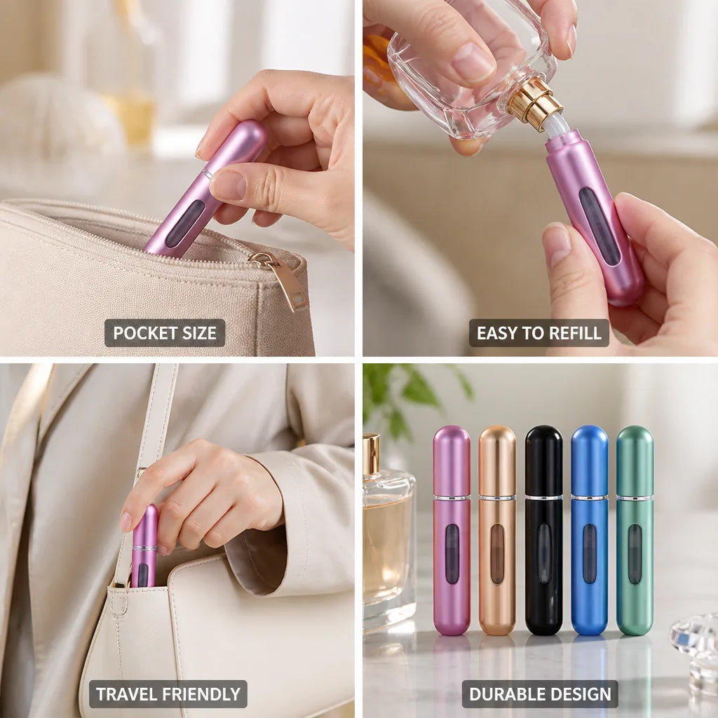 Travel Perfume Atomizer Refillable Lipstick-Sized 5ml