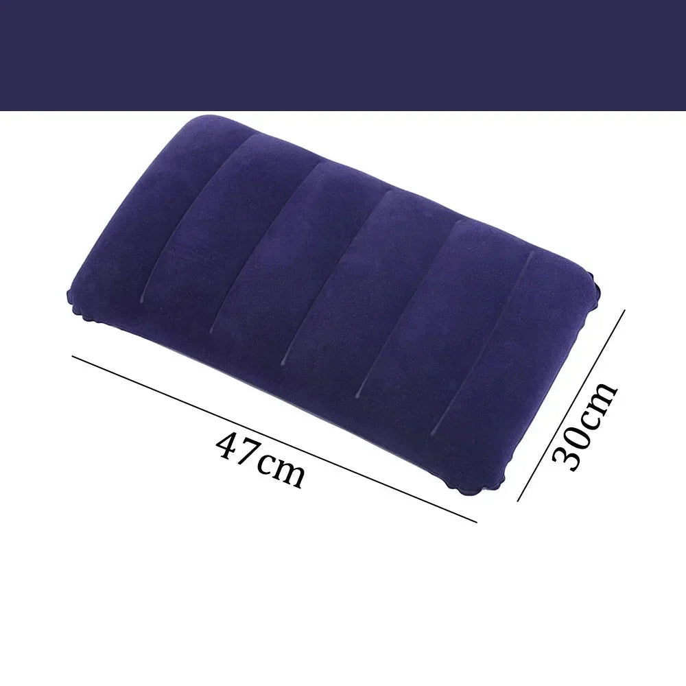 Travel Pillow Inflatable Ergonomic Flocked Surface