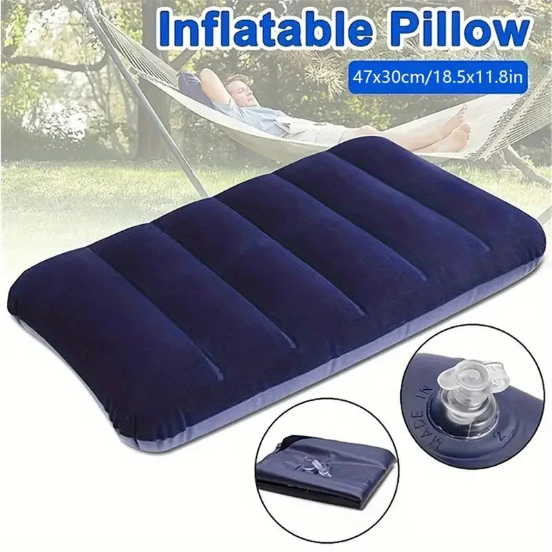Travel Pillow Inflatable Ergonomic Flocked Surface