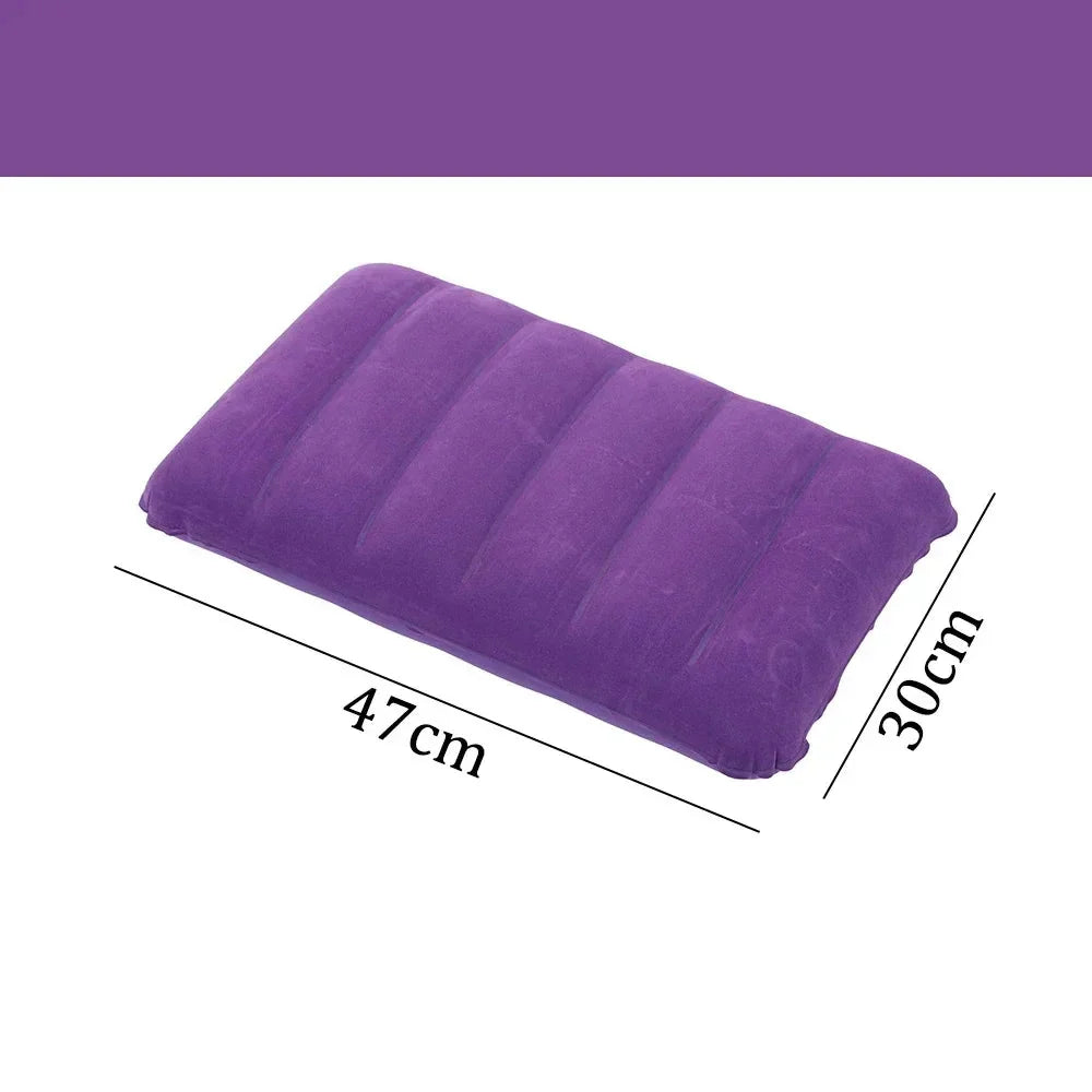 Travel Pillow Inflatable Ergonomic Flocked Surface