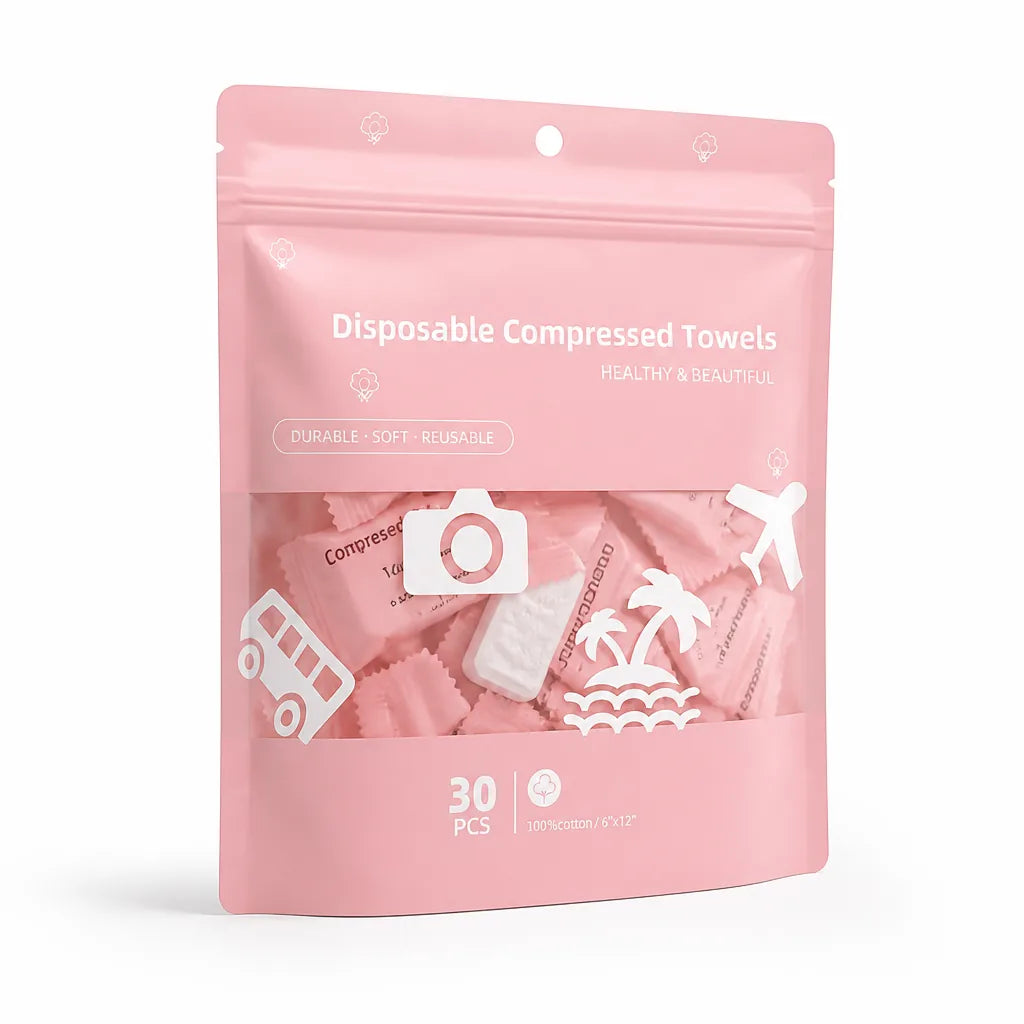 Travel Towel Tablets Expandable 100% Cotton Individually Wrapped