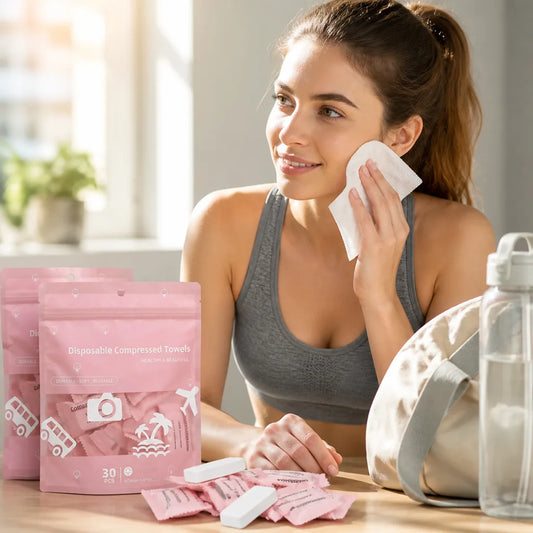 Travel Towel Tablets Expandable 100% Cotton Individually Wrapped