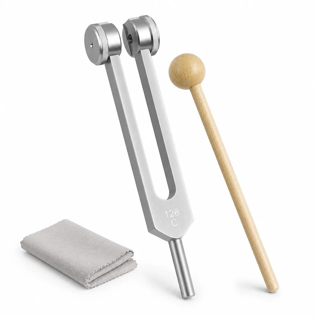 Tuning Fork 128 Hz Aluminum & Wood With Mallet