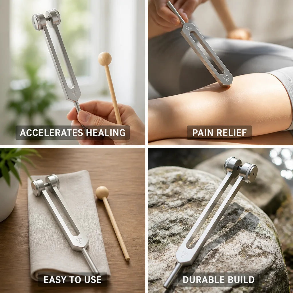 Tuning Fork 128 Hz Aluminum & Wood With Mallet