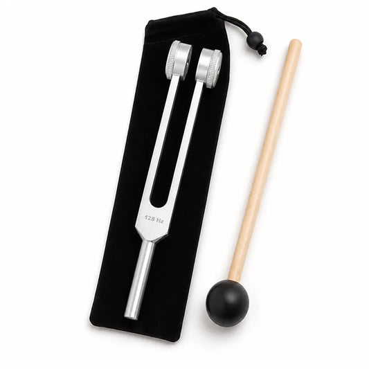 Tuning Fork Set Aluminum Alloy Silicone Mallet Storage Bag