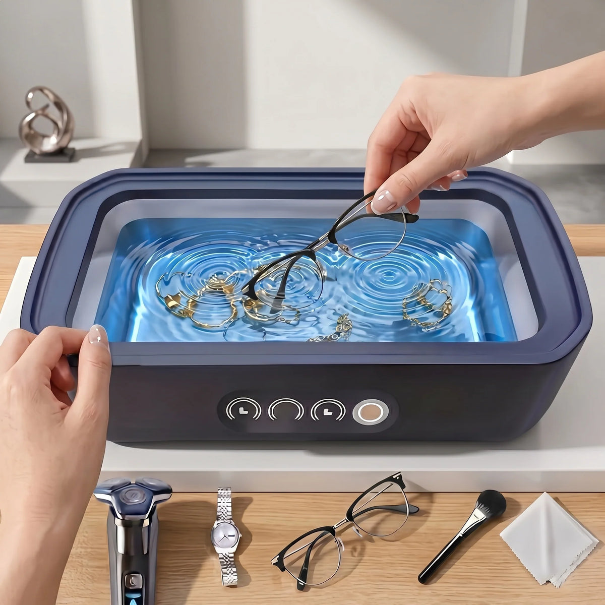Ultrasonic Cleaner Portable Deep Cleaning Jewelry & Glasses