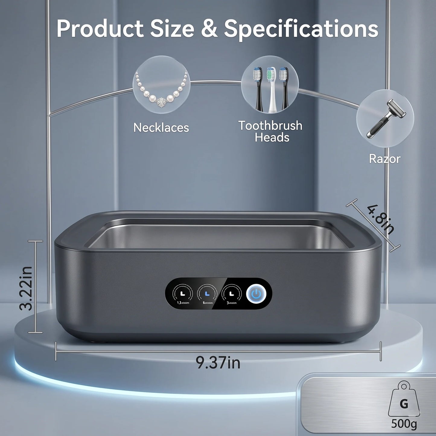 Ultrasonic Cleaner Portable Deep Cleaning Jewelry & Glasses