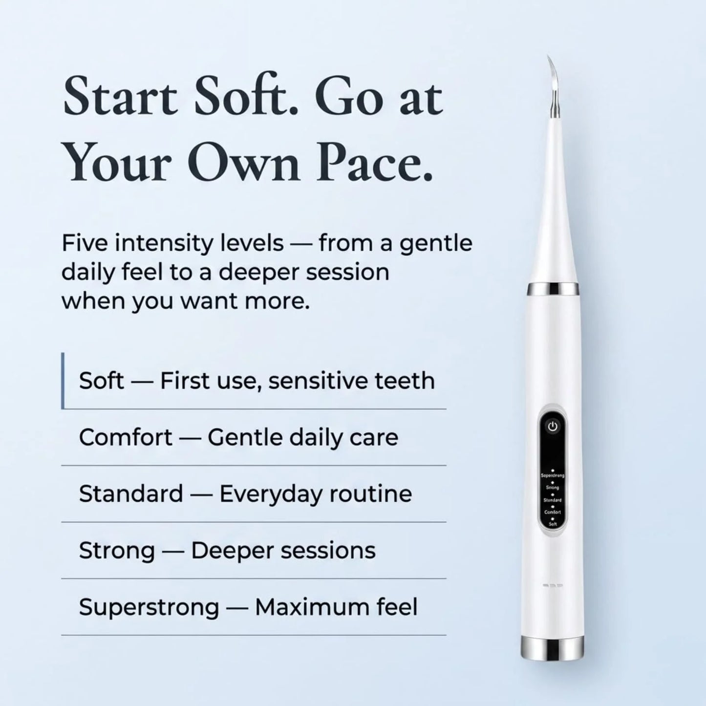 Ultrasonic Dental Scaler Dual-Use USB-C Rechargeable 6 Brush Heads