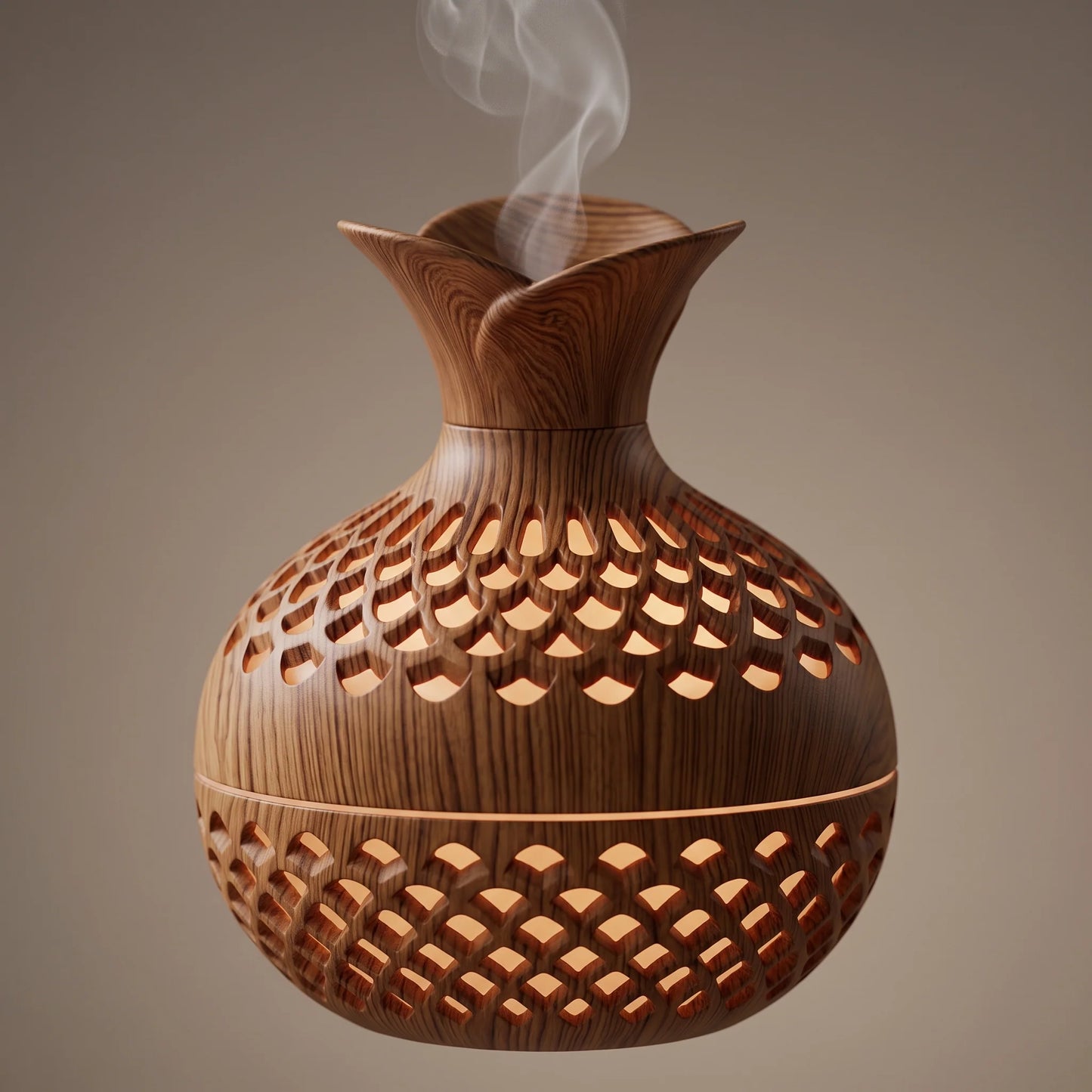 Ultrasonic Humidifier & Diffuser Wood Grain Finish Ambient Light