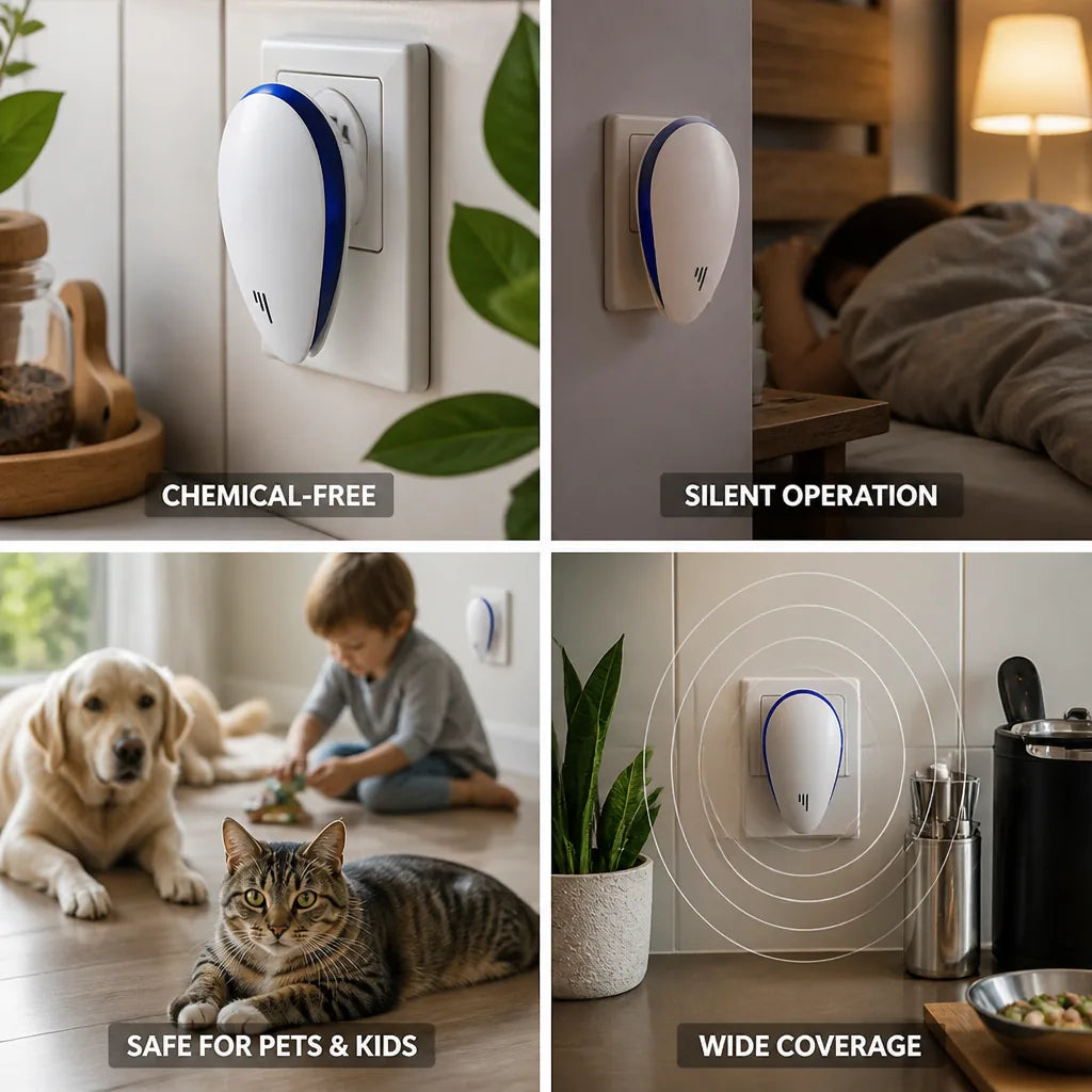 Ultrasonic Pest Repeller Plug-In Chemical-Free 2-Pack