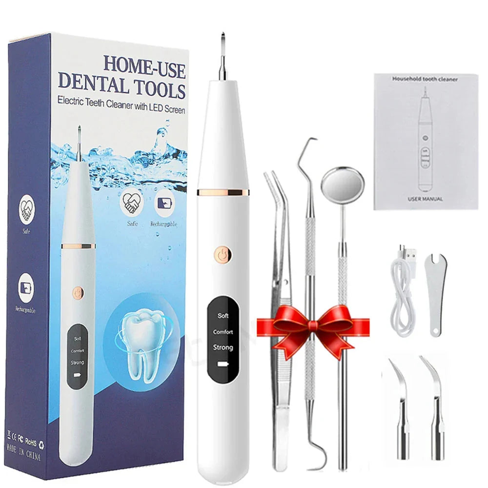 Ultrasonic Tooth Cleaner USB Rechargeable Cordless