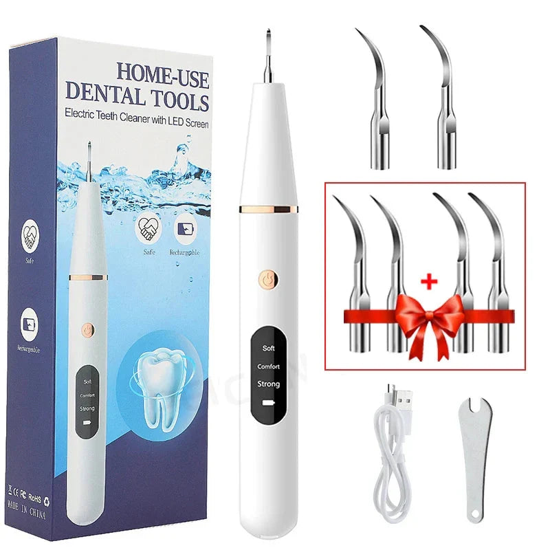 Ultrasonic Tooth Cleaner USB Rechargeable Cordless