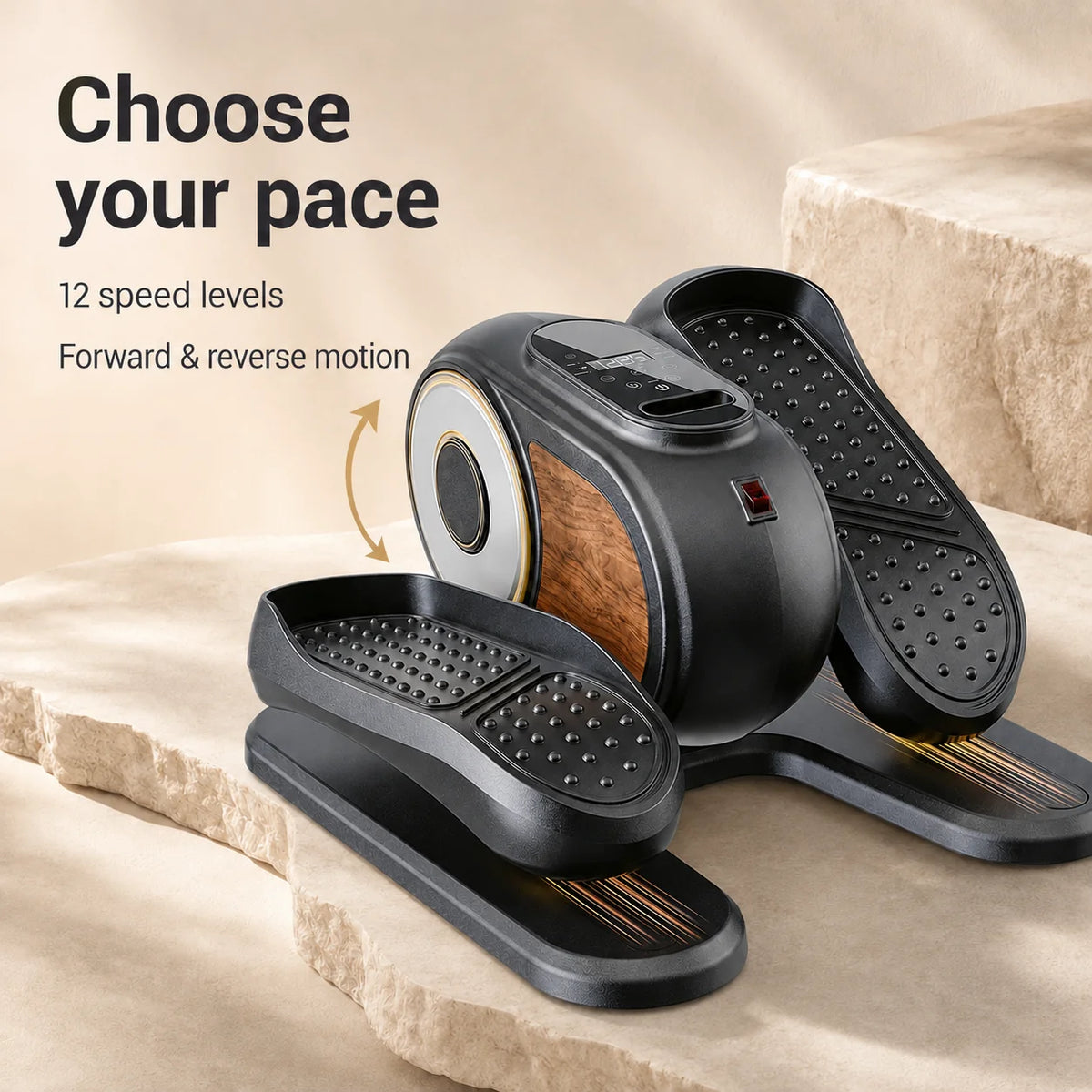Under-Desk Elliptical Motor-Assisted 12 Speeds Remote & LED Display