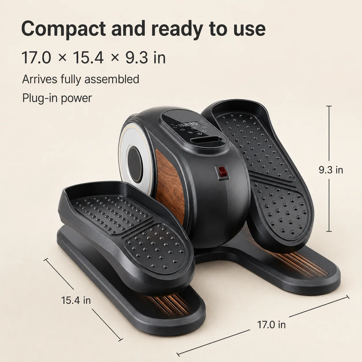 Under-Desk Elliptical Motor-Assisted 12 Speeds Remote & LED Display