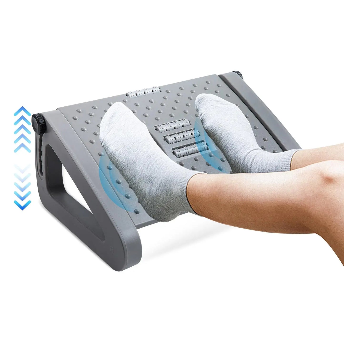 Under-Desk Foot Rest Tilting Platform & Massage Rollers