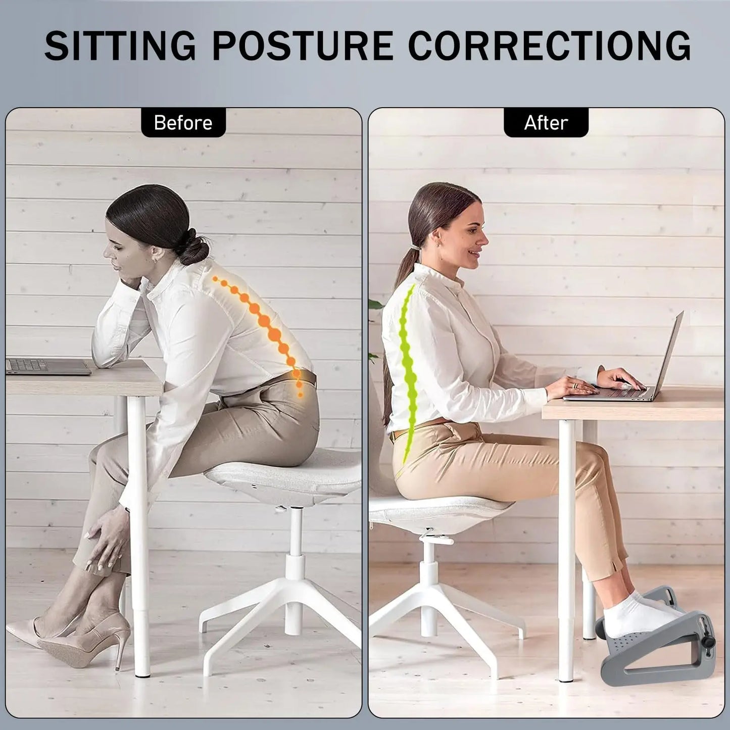 Under-Desk Foot Rest Tilting Platform & Massage Rollers