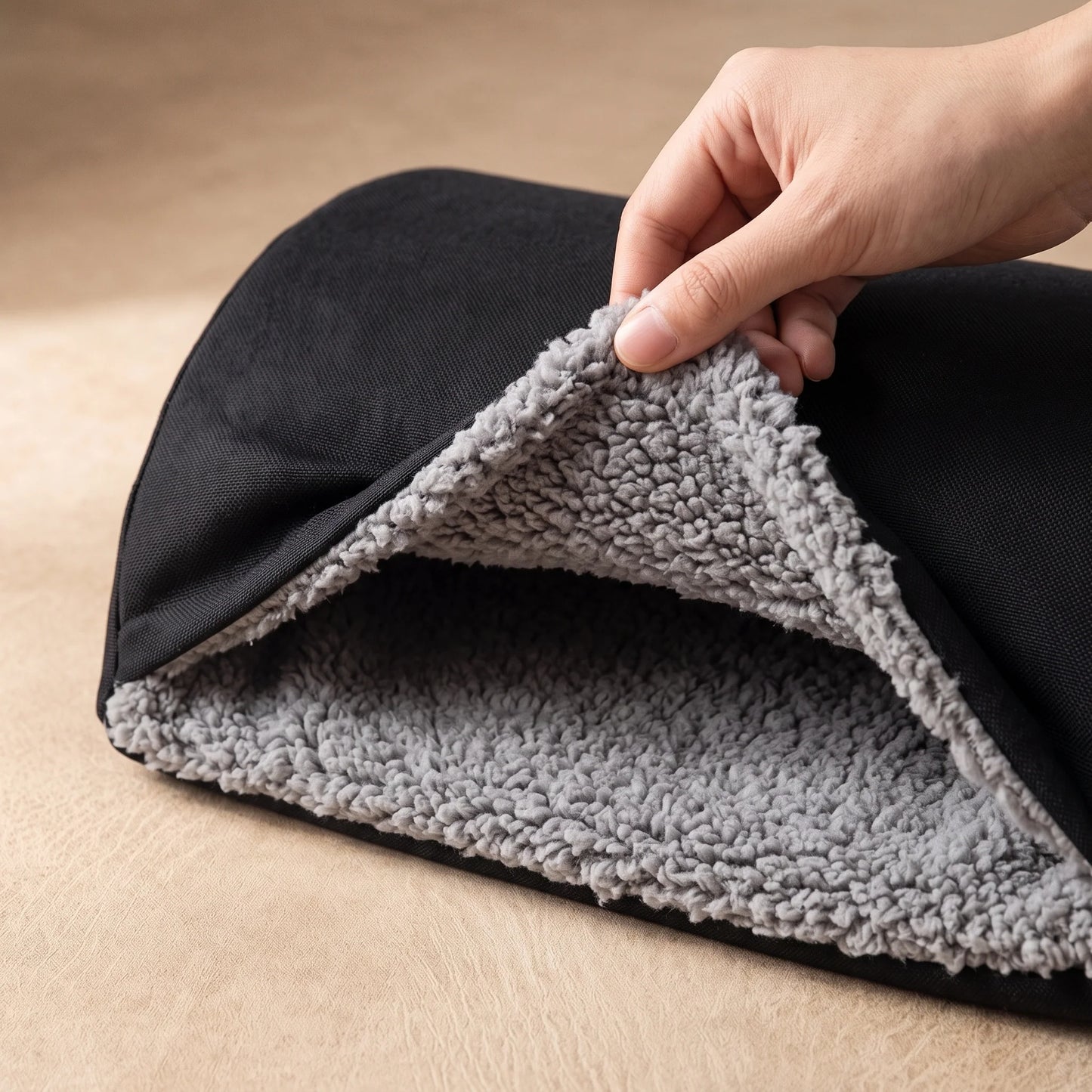 Under-Desk Footrest Plush Pocket Cushioned Support