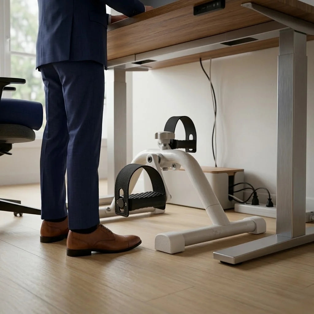 Under-Desk Pedal Exerciser Compact Insert & Screw Styles