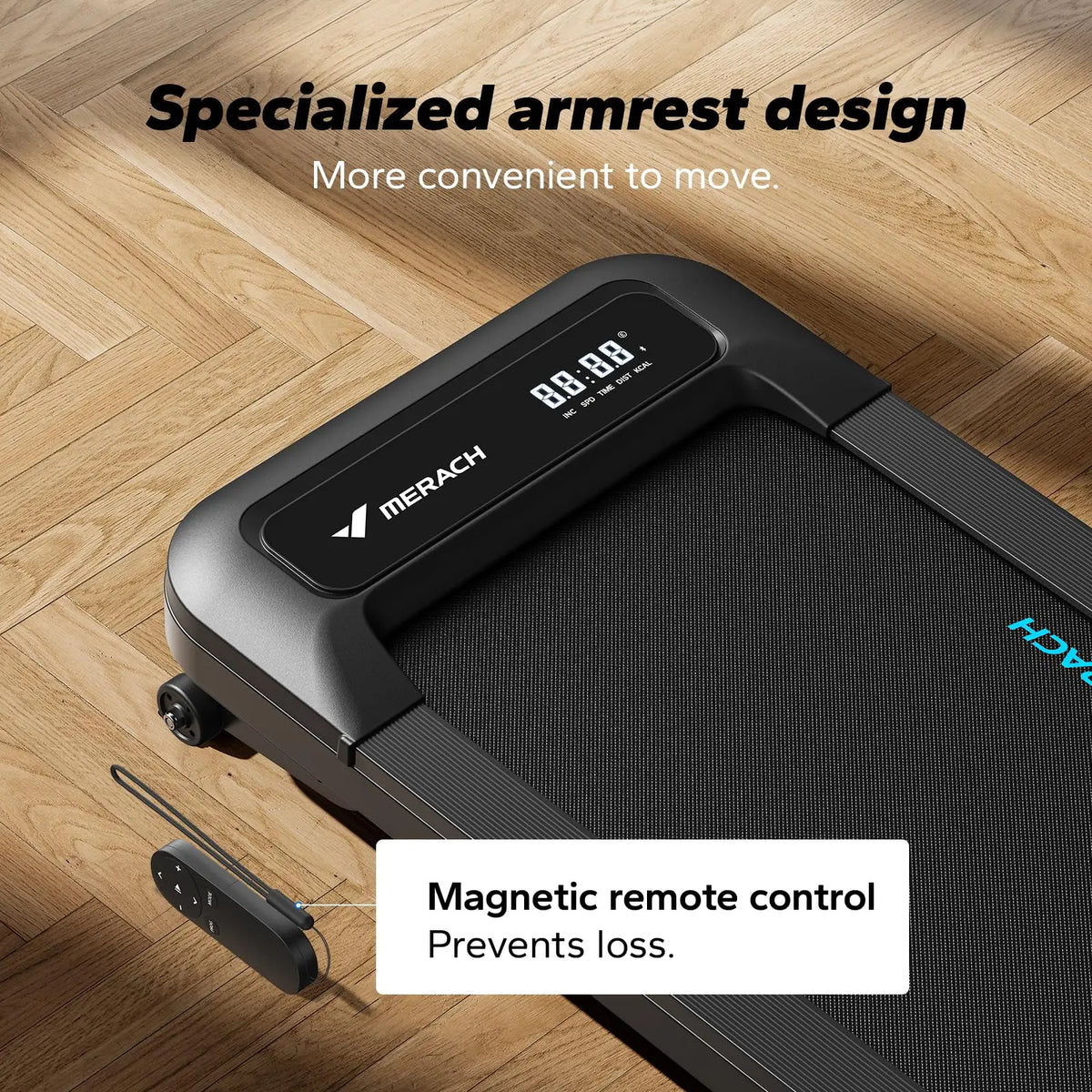 Under-Desk Treadmill Whisper-Quiet 9% Electric Incline Bluetooth App
